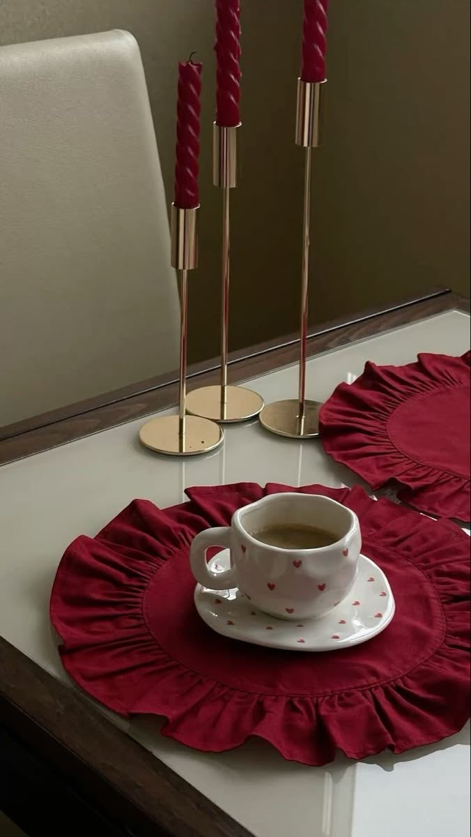 Crepe Ruffled Petal mats - Set of 6