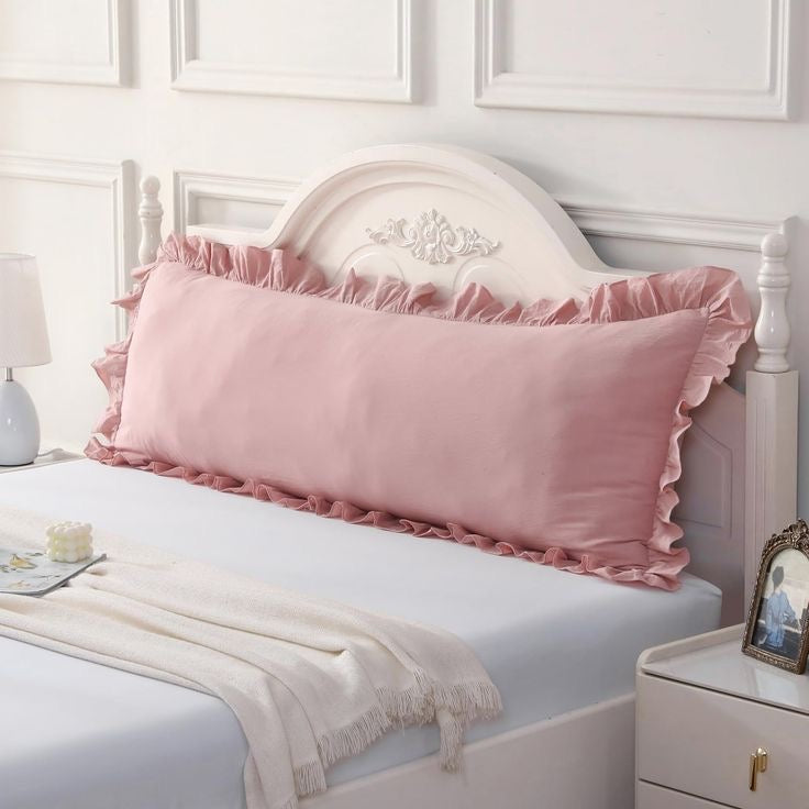 Crepe Ruffled Bolster Pillow