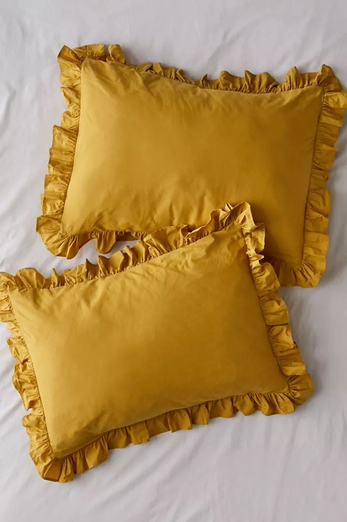 Crepe Ruffled Shams - set of 2