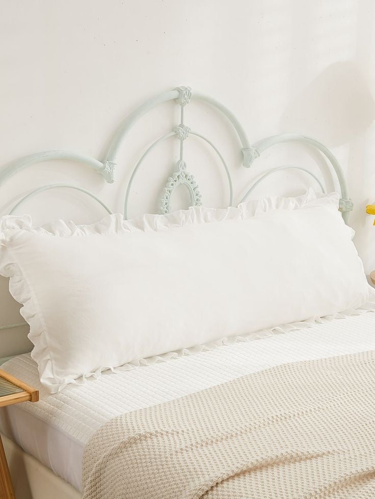 Crepe Ruffled Bolster Pillow