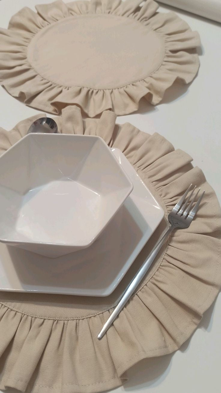 Crepe Ruffled Petal mats - Set of 6