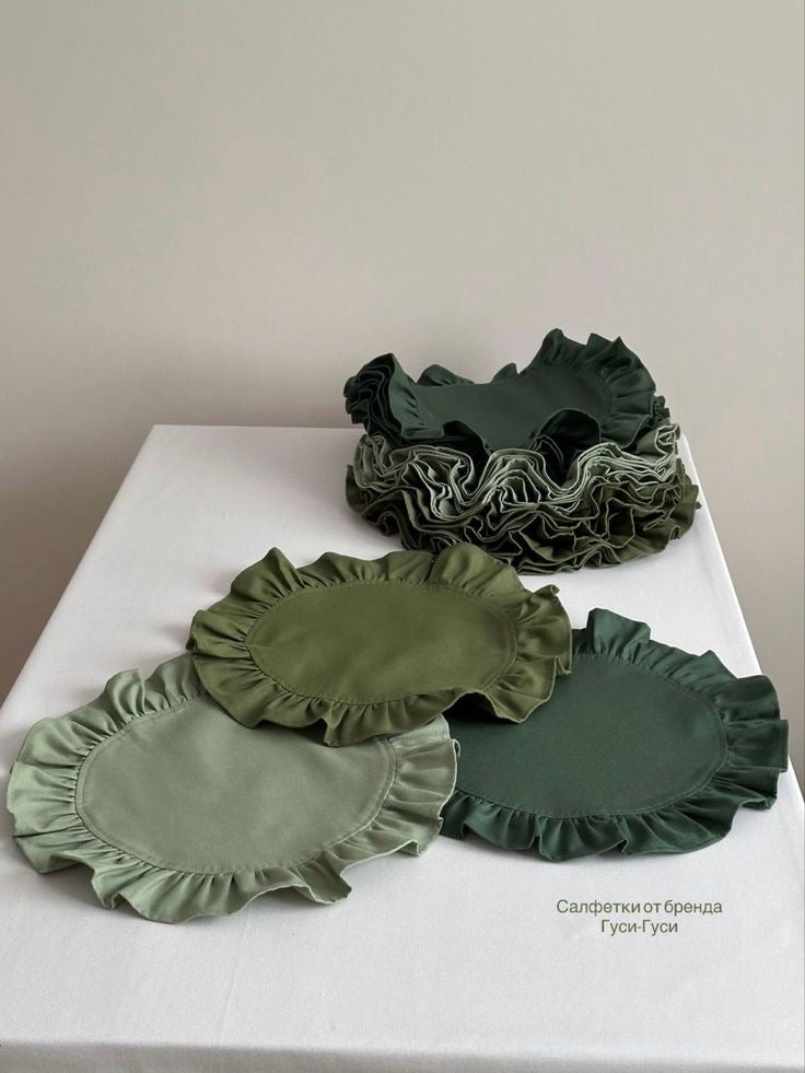 Crepe Ruffled Petal mats - Set of 6
