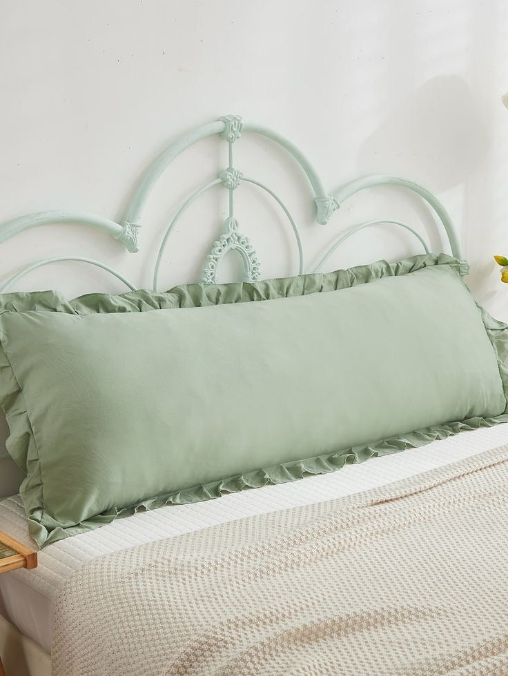 Crepe Ruffled Bolster Pillow