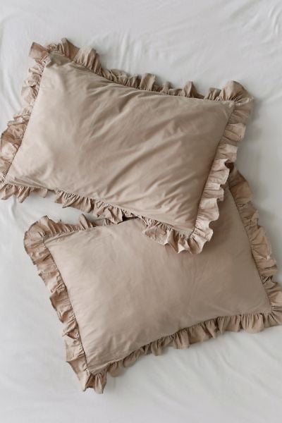 Crepe Ruffled Shams - set of 2